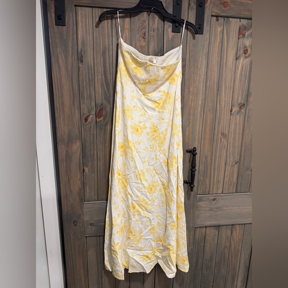 WAYF All Yours Linen Yellow Dress M - Picture 6 of 8
